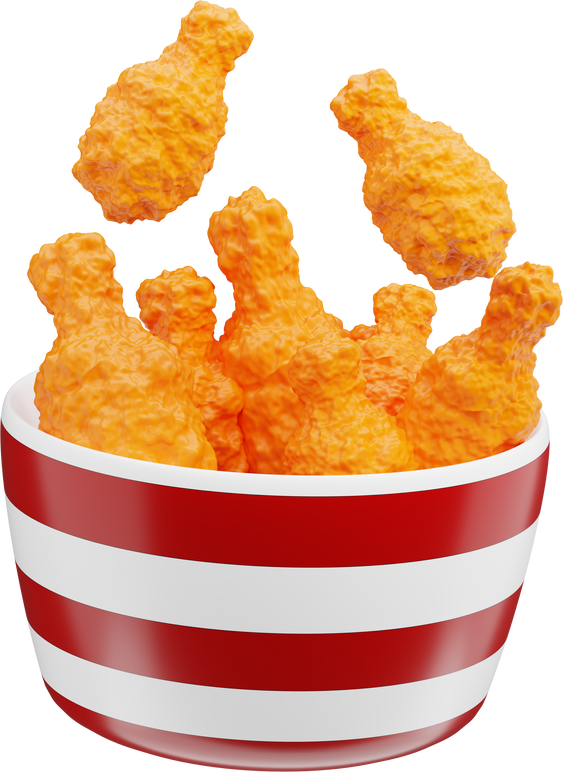 3d crispy fried chicken illustration